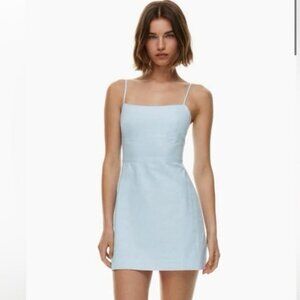 Aritzia Sunday Best Quaint Baby Blue Linen Blend Mini Dress Women’s Small